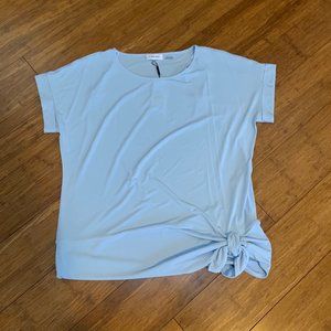 Calvin Klein Waist Tie Blue Blouse Size Medium